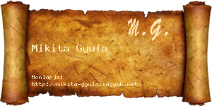 Mikita Gyula névjegykártya